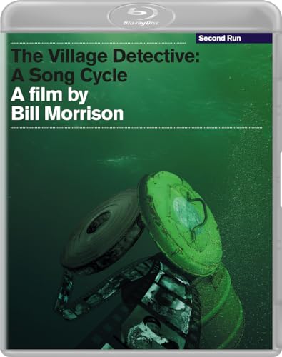 Blu-ray cover for "The Village Detective," featuring film reels and green tones.
