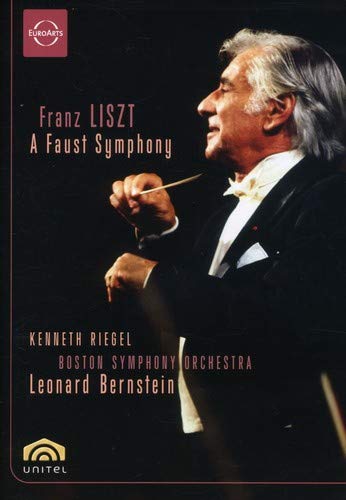 Leonard Bernstein conducting, DVD cover for Liszt’s “A Faust Symphony.”