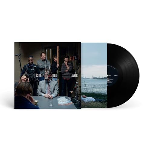 Lambert's "Actually Good" vinyl record with group portrait album art.