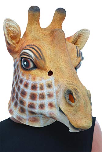 Smiffys 50881 Giraffe Latex Mask, Men, Brown