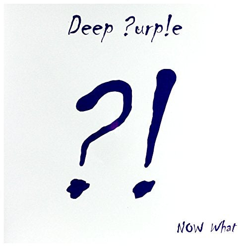 Deep Purple album cover: white background with blue question mark and text.