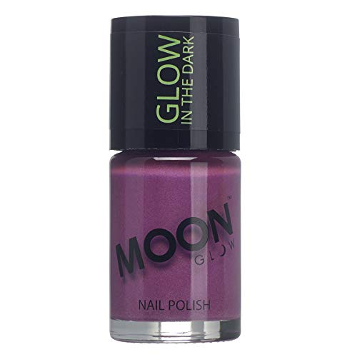 Moon Glow - Glow in the Dark Nail Varnish 14ml Purple – Phosphorescent - Charge to glow