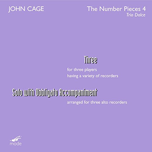 Purple album cover for John Cage’s “Trio Dolce” with white text.
