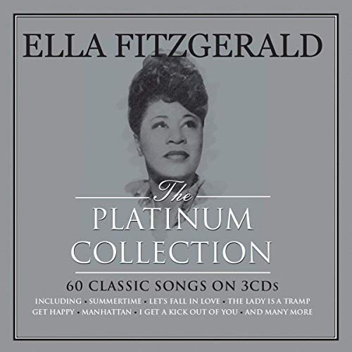 Album cover featuring a portrait of Ella Fitzgerald titled The Platinum Collection on grey.