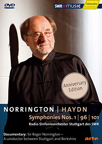 DVD cover featuring conductor Roger Norrington, text "Haydn Symphonies Nos. 1 96 101".