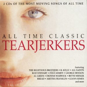 CD cover with a close-up of a womanās eye and red text: āTearjerkersā.