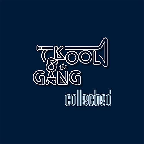 Kool & The Gang Collected album cover with white neon-style text on dark blue background.