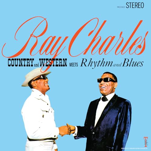 Ray Charles album cover featuring the artist in a split portrait.