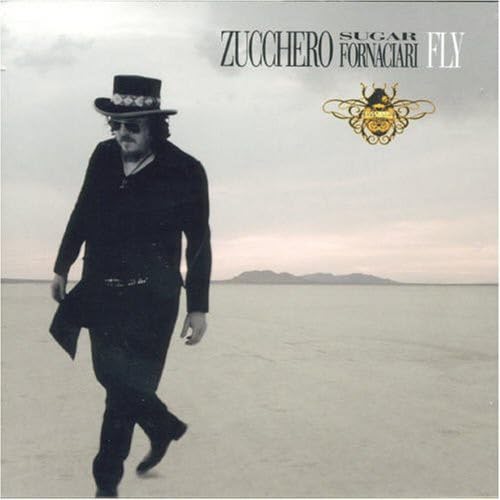 Zucchero album cover: man in hat walking across a desert landscape.