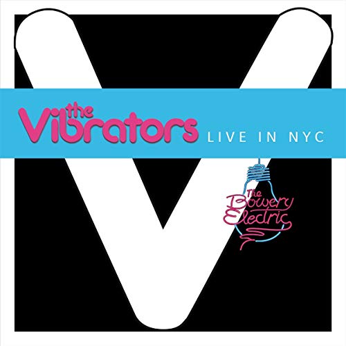 CD cover for "The Vibrators - Live In NYC" with bold graphic V.