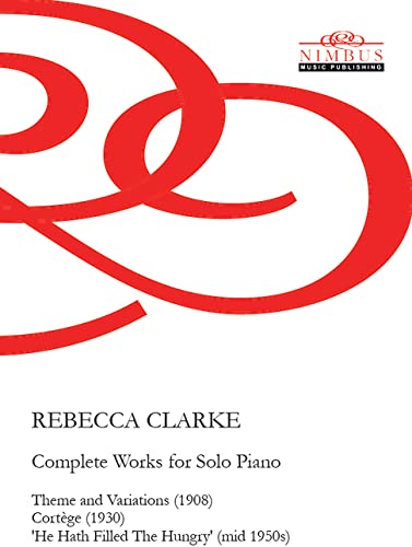 CD cover for Rebecca Clarke’s complete piano works, red and white design.