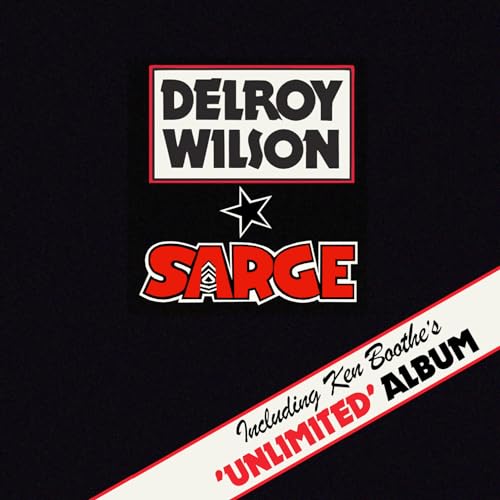 CD cover for Delroy Wilson’s “Sarge / Unlimited” album, black background.