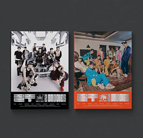 NCT127 “2 Baddies” CD album covers, featuring a group of nine men.