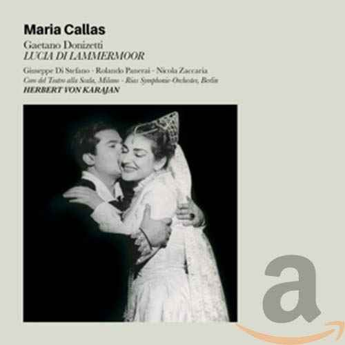 CD cover: Maria Callas in Lucia Di Lammermoor opera scene.