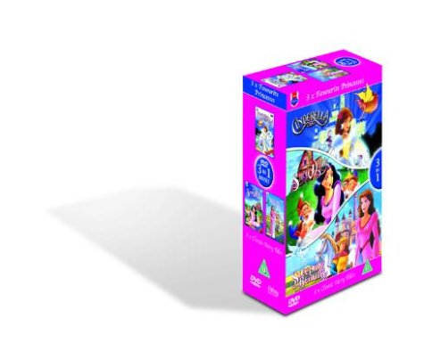 Pink DVD case featuring Cinderella, Sleeping Beauty, and Snow White.