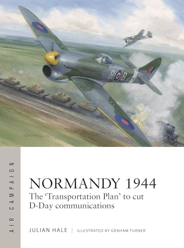Book cover showing a Hawker Typhoon fighter attacking a train with tanks on flatcars.