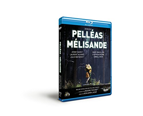 Blu-ray case for Debussy’s *Pelléas et Mélisande* opera, showing a couple in a forest.