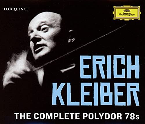 Black CD cover featuring conductor Erich Kleiber with text details.
