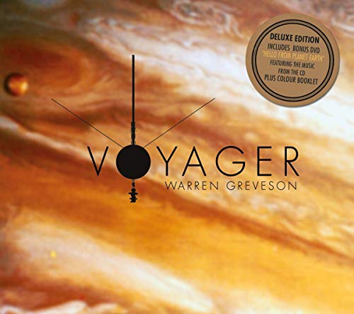 CD cover for "Voyager" with planetary imagery and a sundial design.