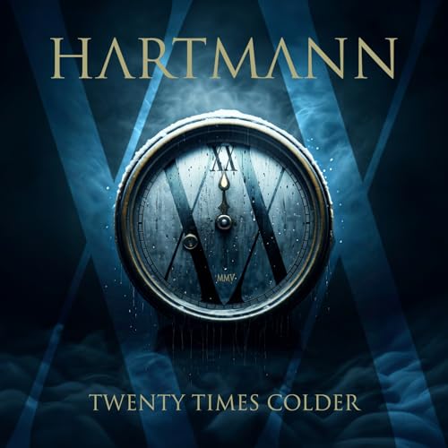 CD cover for Hartmann’s “Twenty Times Colder” featuring a clock face.
