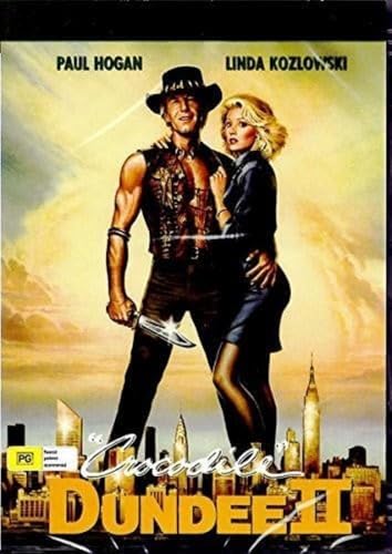 DVD cover for "Crocodile Dundee II" featuring Paul Hogan and Linda Kozlowski.