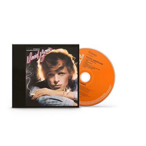 David Bowie's "Young Americans" CD case and disc with portrait.
