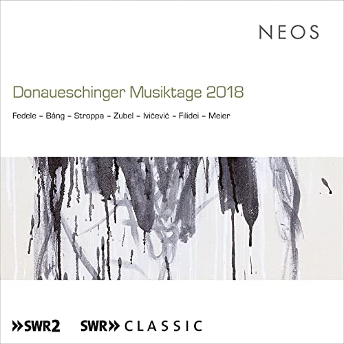 CD cover for “Donaueschinger Musiktage 2018” with abstract black and white art.