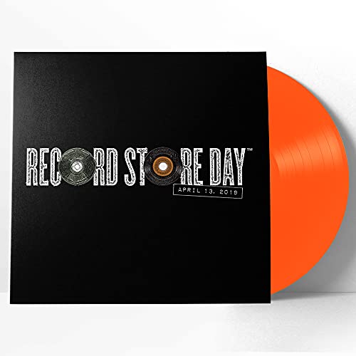 Record Store Day vinyl album with orange record, black cover.
