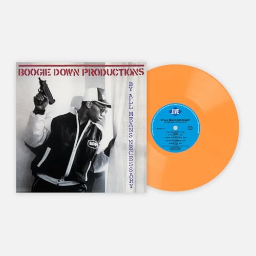 Boogie Down Productions album cover and orange vinyl record.