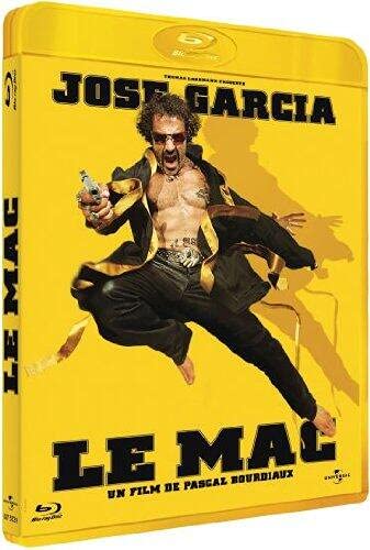 Yellow DVD case with shirtless man jumping and holding a gun on the cover.