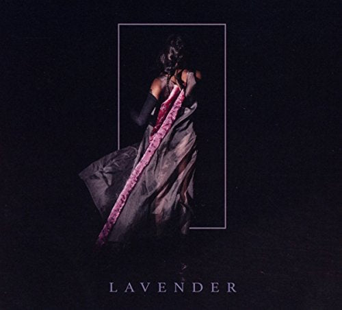 Half Waif’s “Lavender” CD cover: woman with flowing fabric, dark background.
