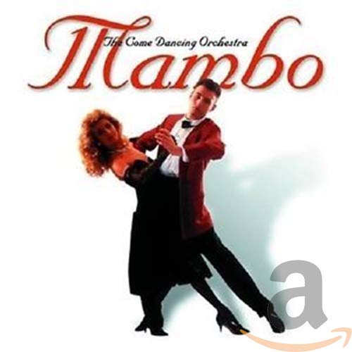Couple dancing mambo, CD cover with red title text and Amazon logo.