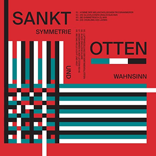 Red album cover with geometric lines, text “Sankt Otten - Symmetrie Und Wahnsinn”.