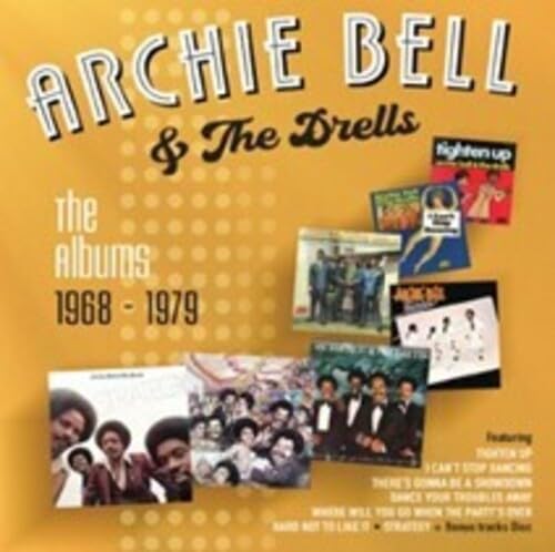 Archie Bell & The Drells album cover, featuring band photos and album art.