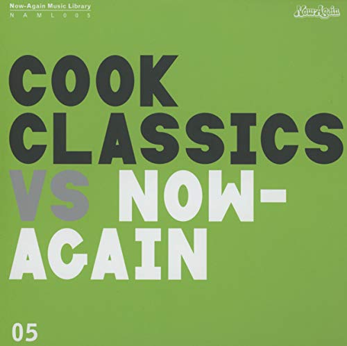 CD cover for “Cook Classics Vs Now Again” with bold green and black text.