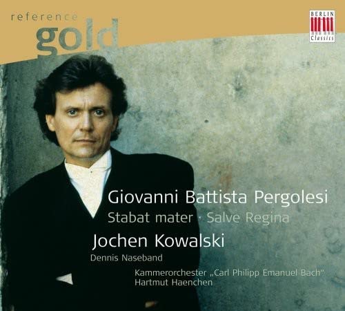CD cover featuring portrait of Hartmut Haenchen and text “Pergolesi: Stabat Mater”.