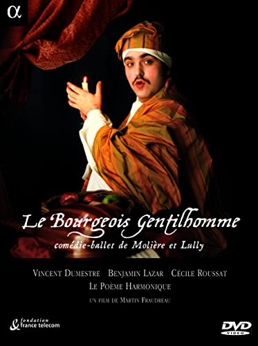 DVD cover for "Le Bourgeois Gentilhomme" featuring a man in period costume.