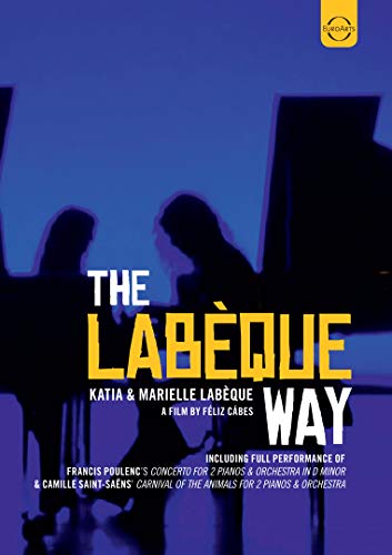 DVD cover featuring silhouettes of two pianists, Katia and Marielle Labèque.