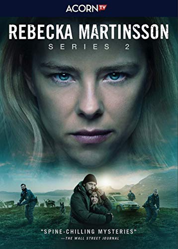 DVD cover for “Rebecka Martinsson Series 2” featuring a woman’s intense gaze.