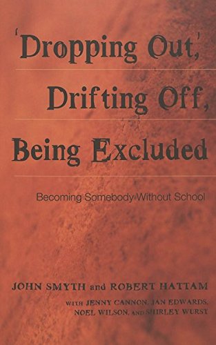 Book cover: "Dropping Out, Drifting Off, Being Excluded" with reddish-brown background.