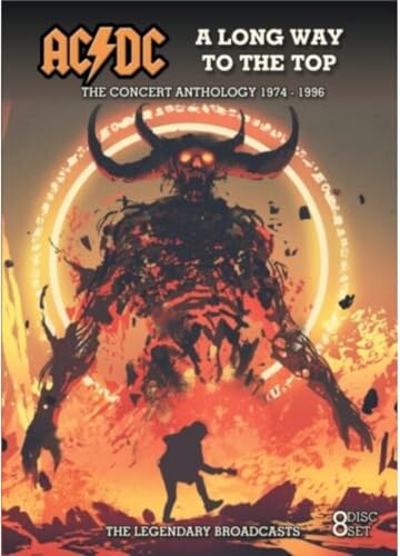 AC/DC album cover featuring a demonic figure in a fiery landscape.