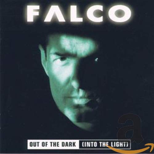 CD cover for Falco’s “Out of the Dark” featuring a shadowed portrait.