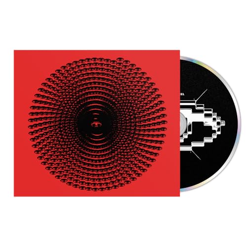 Red CD cover with concentric eye pattern and open case showing disc.