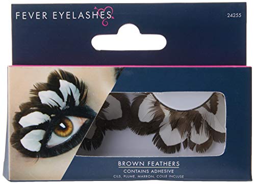 Smiffys Eyelashes Feather with Glue - Brown