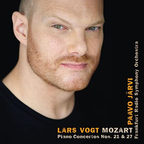 CD cover featuring pianist Lars Vogt’s portrait against a black background.