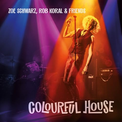 CD cover: singer with microphone on stage, colourful lighting.