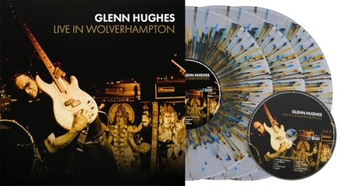 Glenn Hughes album cover and clear splatter vinyl record shown.