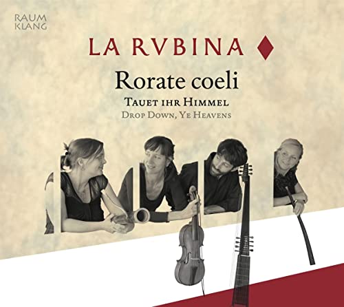 CD cover: “La Rubina” with musicians and string instruments, pale background.
