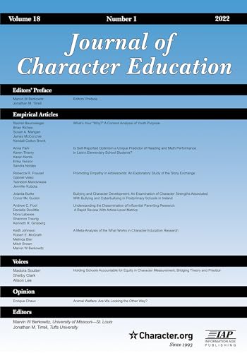 Journal of Character Education Vol 18 Issue 1