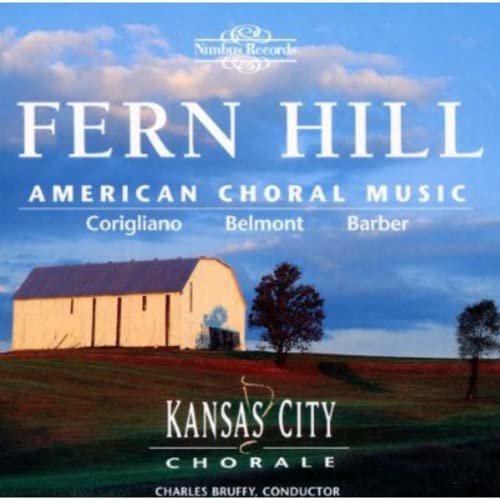 CD cover: red barn on a hill under a cloudy blue sky.